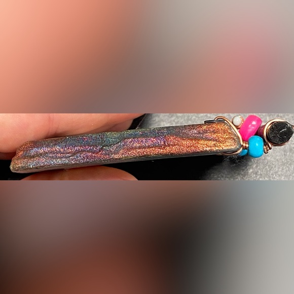 Raku Pottery Dreamcatcher Silhouette Hummingbird Tile - Picture 9 of 10